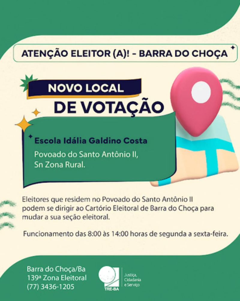 Eleitores do Povoado Santo Antônio II têm novo local de votação em Barra do Choça