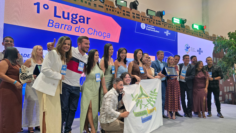 Barra do Choça conquista 1º lugar no Prêmio Sebrae Prefeitura Empreendedora e se destaca no Salão Sebrae das Cidades Empreendedoras